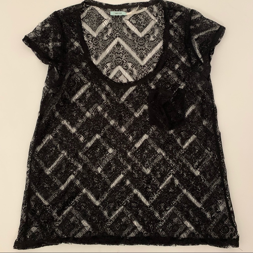 Anthropologie • Kimchi Blue Black lace top size XS